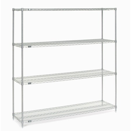Nexel Chrome Wire Shelving, 72W X 36D x 86H 36728C